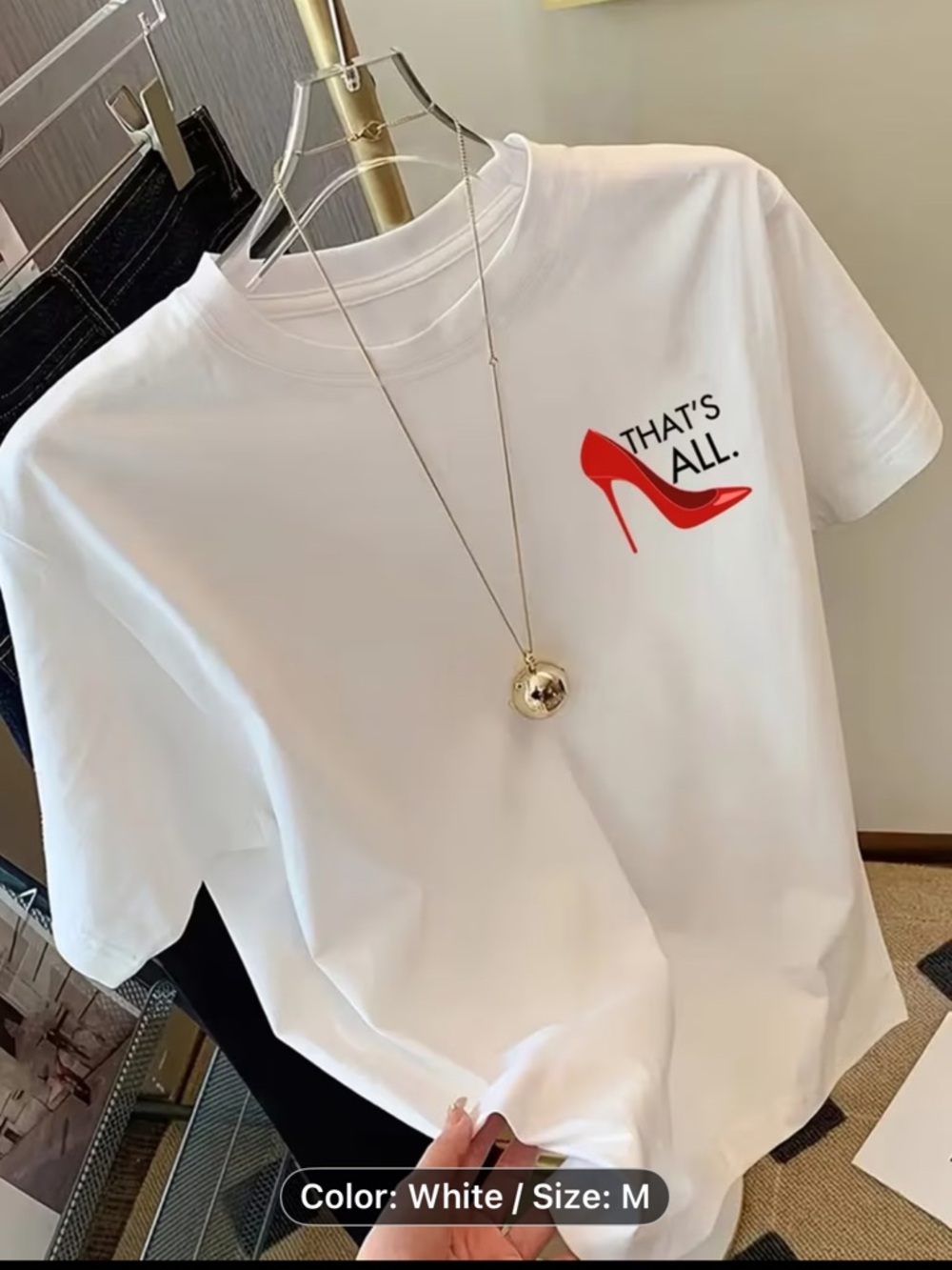 RESERVED FOR LVMYTGRS White Graphic Tee- “THAT'S ALL” NWT Size M